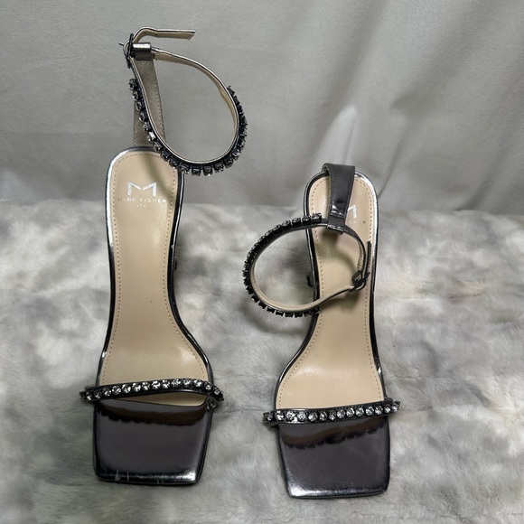 New Marc Fisher Karima Rhinestones Embellished Heeled Sandals 7.5 - Picture 4 of 6